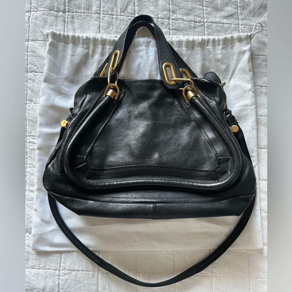 Authentic Chloé Paraty Bag, black leather